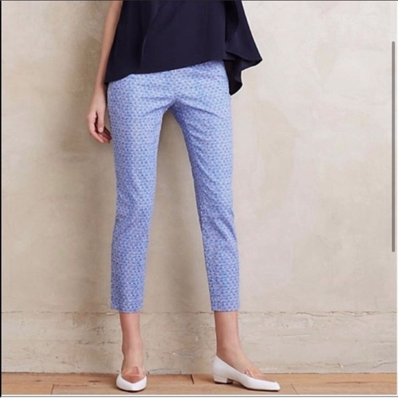 Anthropologie Cartonnier Seashell Scallop Print Pants Size 6 - Picture 2 of 6